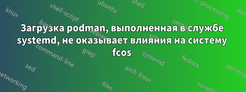 Загрузка podman, выполненная в службе systemd, не оказывает влияния на систему fcos