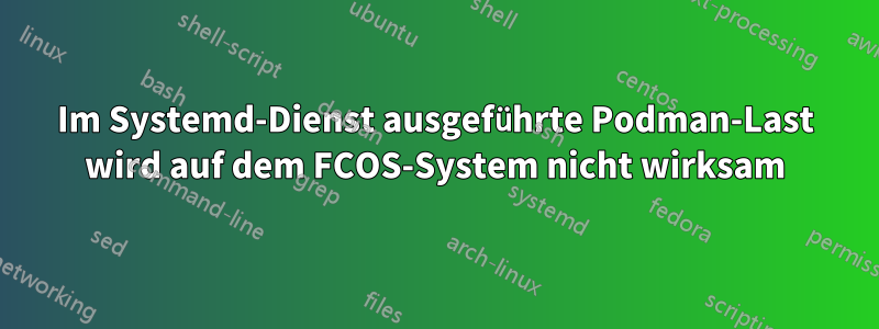 Im Systemd-Dienst ausgeführte Podman-Last wird auf dem FCOS-System nicht wirksam