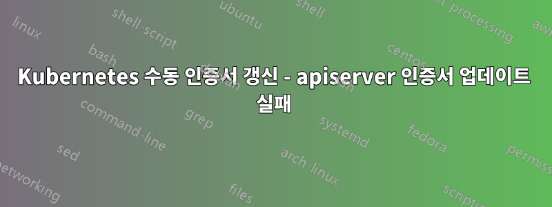 Kubernetes 수동 인증서 갱신 - apiserver 인증서 업데이트 실패