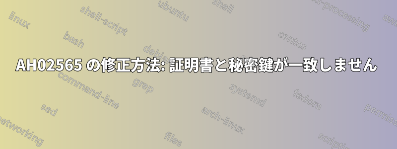 AH02565 の修正方法: 証明書と秘密鍵が一致しません