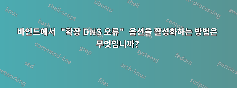 바인드에서 "확장 DNS 오류" 옵션을 활성화하는 방법은 무엇입니까?