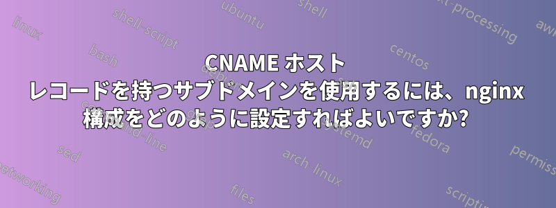 CNAME ホスト レコードを持つサブドメインを使用するには、nginx 構成をどのように設定すればよいですか?