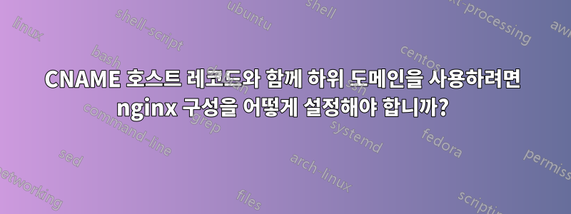 CNAME 호스트 레코드와 함께 하위 도메인을 사용하려면 nginx 구성을 어떻게 설정해야 합니까?