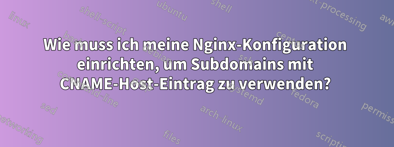 Wie muss ich meine Nginx-Konfiguration einrichten, um Subdomains mit CNAME-Host-Eintrag zu verwenden?