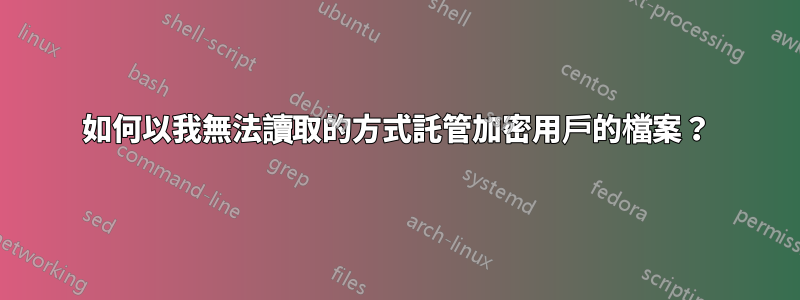 如何以我無法讀取的方式託管加密用戶的檔案？