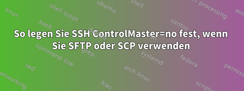 So legen Sie SSH ControlMaster=no fest, wenn Sie SFTP oder SCP verwenden