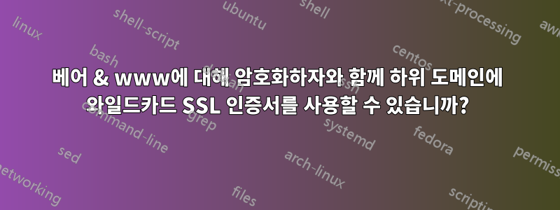 베어 & www에 대해 암호화하자와 함께 하위 도메인에 와일드카드 SSL 인증서를 사용할 수 있습니까?