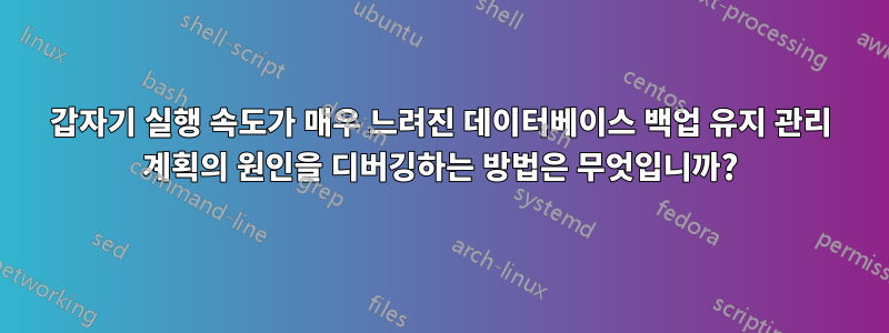 갑자기 실행 속도가 매우 느려진 데이터베이스 백업 유지 관리 계획의 원인을 디버깅하는 방법은 무엇입니까?