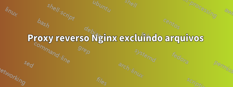 Proxy reverso Nginx excluindo arquivos