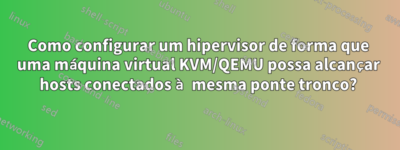 Como configurar um hipervisor de forma que uma máquina virtual KVM/QEMU possa alcançar hosts conectados à mesma ponte tronco?