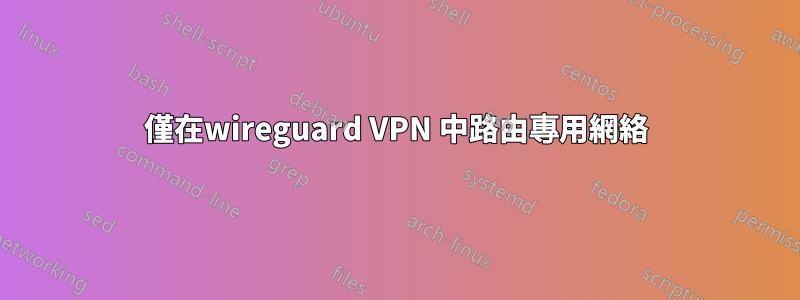 僅在wireguard VPN 中路由專用網絡