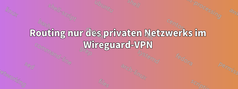 Routing nur des privaten Netzwerks im Wireguard-VPN