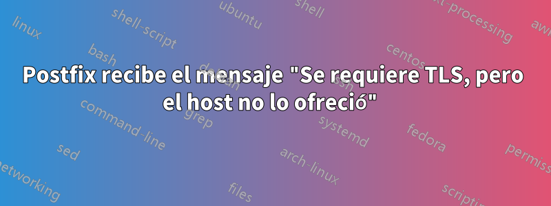 Postfix recibe el mensaje "Se requiere TLS, pero el host no lo ofreció"