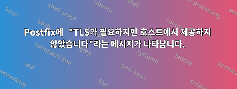 Postfix에 "TLS가 필요하지만 호스트에서 제공하지 않았습니다"라는 메시지가 나타납니다.