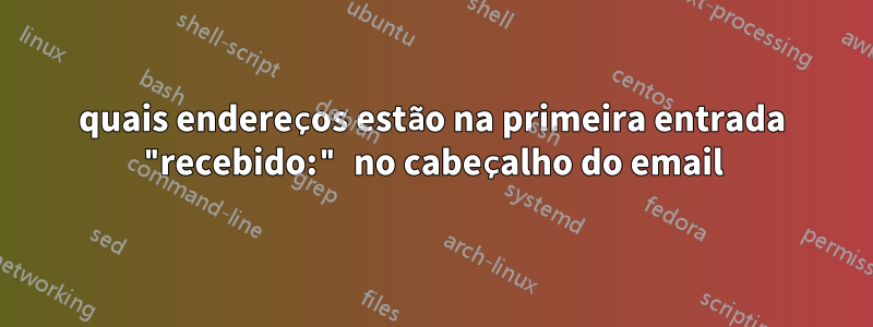 quais endereços estão na primeira entrada "recebido:" no cabeçalho do email