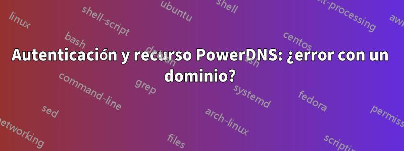 Autenticación y recurso PowerDNS: ¿error con un dominio?