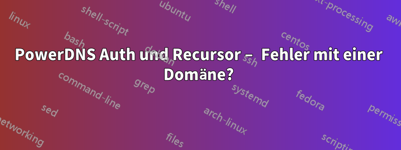 PowerDNS Auth und Recursor – Fehler mit einer Domäne?