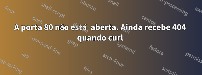 A porta 80 não está aberta. Ainda recebe 404 quando curl