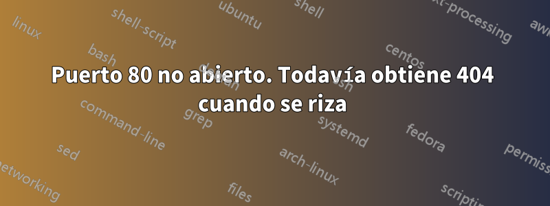 Puerto 80 no abierto. Todavía obtiene 404 cuando se riza