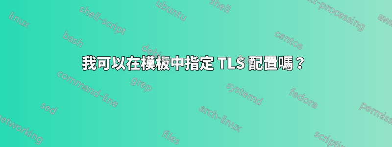 我可以在模板中指定 TLS 配置嗎？