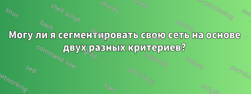 Могу ли я сегментировать свою сеть на основе двух разных критериев?