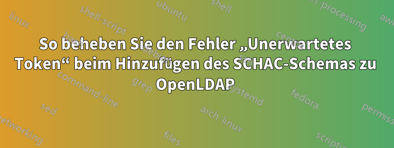 So beheben Sie den Fehler „Unerwartetes Token“ beim Hinzufügen des SCHAC-Schemas zu OpenLDAP