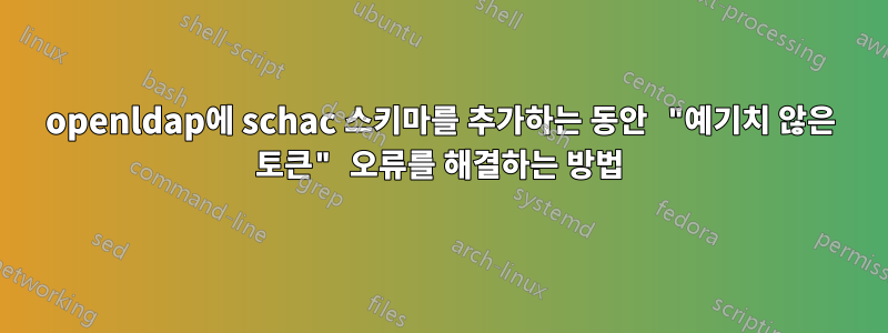 openldap에 schac 스키마를 추가하는 동안 "예기치 않은 토큰" 오류를 해결하는 방법