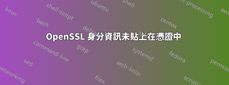 OpenSSL 身分資訊未貼上在憑證中