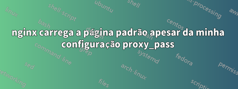 nginx carrega a página padrão apesar da minha configuração proxy_pass