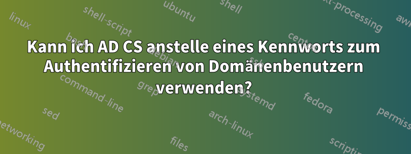 Kann ich AD CS anstelle eines Kennworts zum Authentifizieren von Domänenbenutzern verwenden?