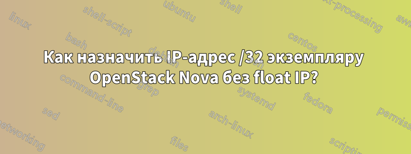 Как назначить IP-адрес /32 экземпляру OpenStack Nova без float IP?