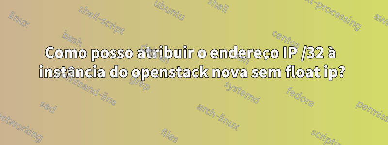 Como posso atribuir o endereço IP /32 à instância do openstack nova sem float ip?