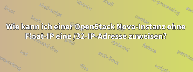 Wie kann ich einer OpenStack Nova-Instanz ohne Float-IP eine /32-IP-Adresse zuweisen?