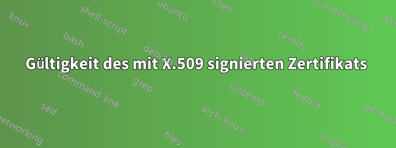 Gültigkeit des mit X.509 signierten Zertifikats