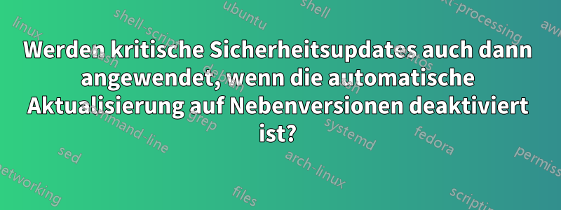 Werden kritische Sicherheitsupdates auch dann angewendet, wenn die automatische Aktualisierung auf Nebenversionen deaktiviert ist?