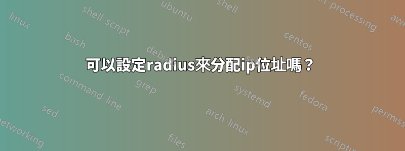 可以設定radius來分配ip位址嗎？