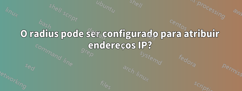 O radius pode ser configurado para atribuir endereços IP?