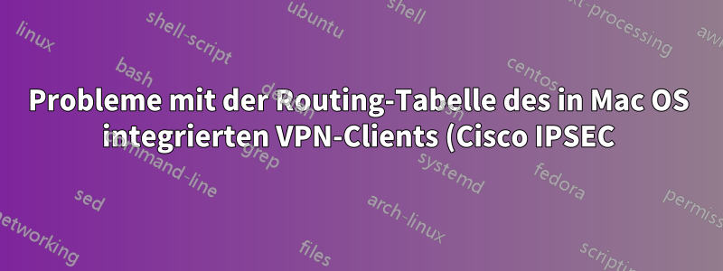 Probleme mit der Routing-Tabelle des in Mac OS integrierten VPN-Clients (Cisco IPSEC)