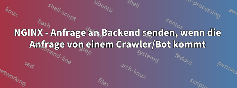 NGINX - Anfrage an Backend senden, wenn die Anfrage von einem Crawler/Bot kommt