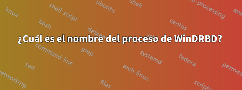 ¿Cuál es el nombre del proceso de WinDRBD?