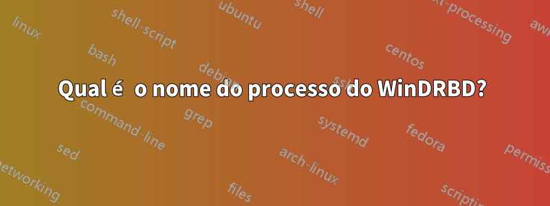 Qual é o nome do processo do WinDRBD?