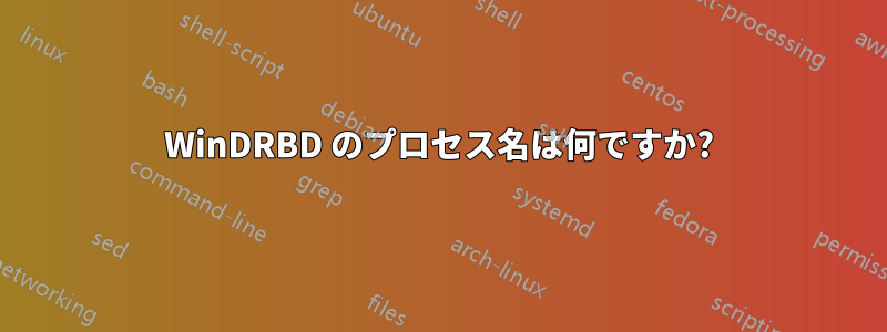 WinDRBD のプロセス名は何ですか?