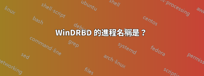 WinDRBD 的進程名稱是？