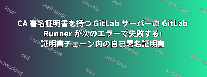 CA 署名証明書を持つ GitLab サーバーの GitLab Runner が次のエラーで失敗する: 証明書チェーン内の自己署名証明書