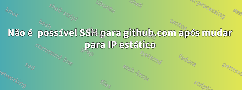 Não é possível SSH para github.com após mudar para IP estático