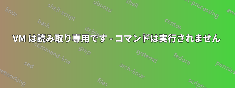 VM は読み取り専用です - コマンドは実行されません