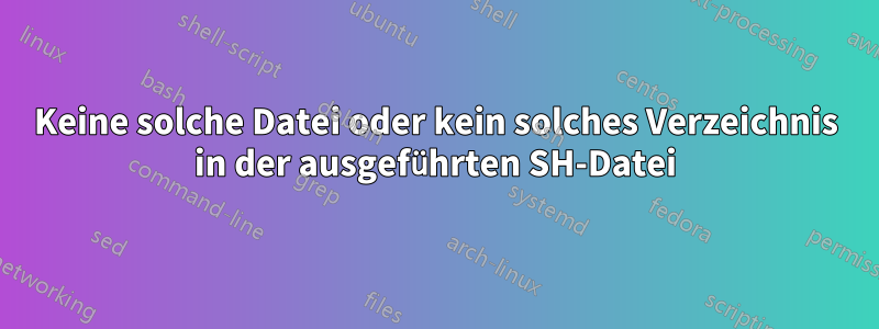 Keine solche Datei oder kein solches Verzeichnis in der ausgeführten SH-Datei