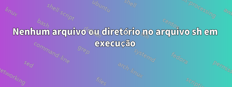 Nenhum arquivo ou diretório no arquivo sh em execução