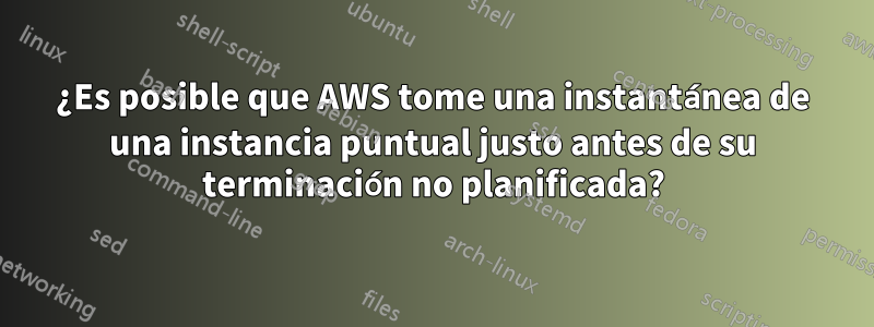 ¿Es posible que AWS tome una instantánea de una instancia puntual justo antes de su terminación no planificada?