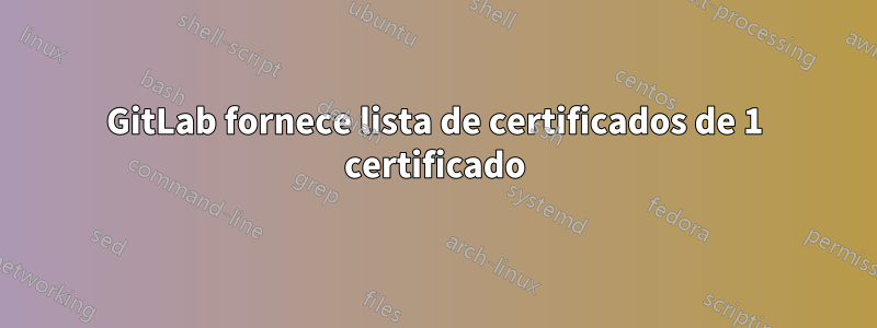 GitLab fornece lista de certificados de 1 certificado